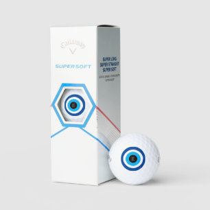 Evil Eye Blue Mati monogrammed Callaway golf balls