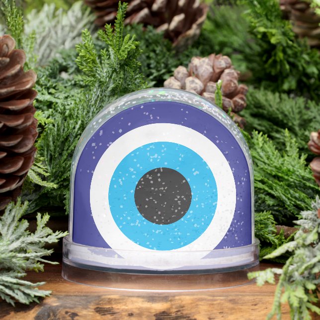 Evil Eye Blue Mati personalised snow globe gift (Winter)