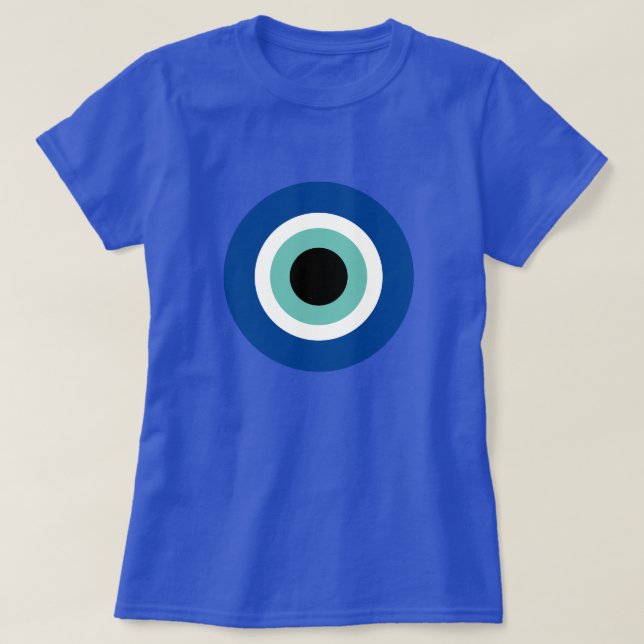 Evil Eye Blue Mati symbol t shirt for women (Design Front)