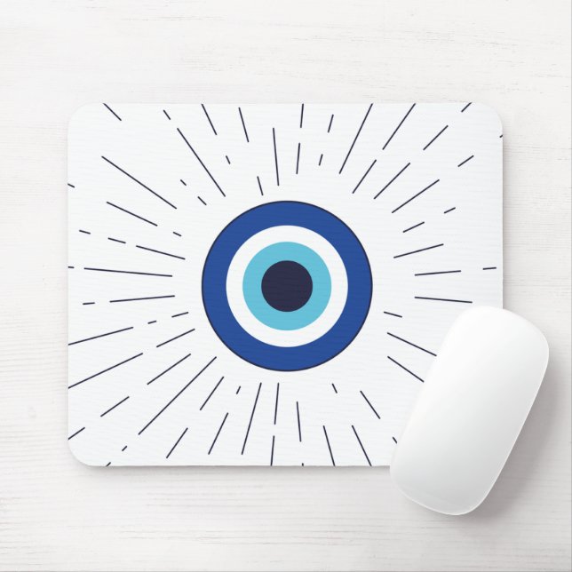 evil eye  (blue) mouse mat (With Mouse)