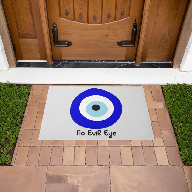 Evil Eye Blue Nazar No Evil Eye Protection Doormat (Outdoor)