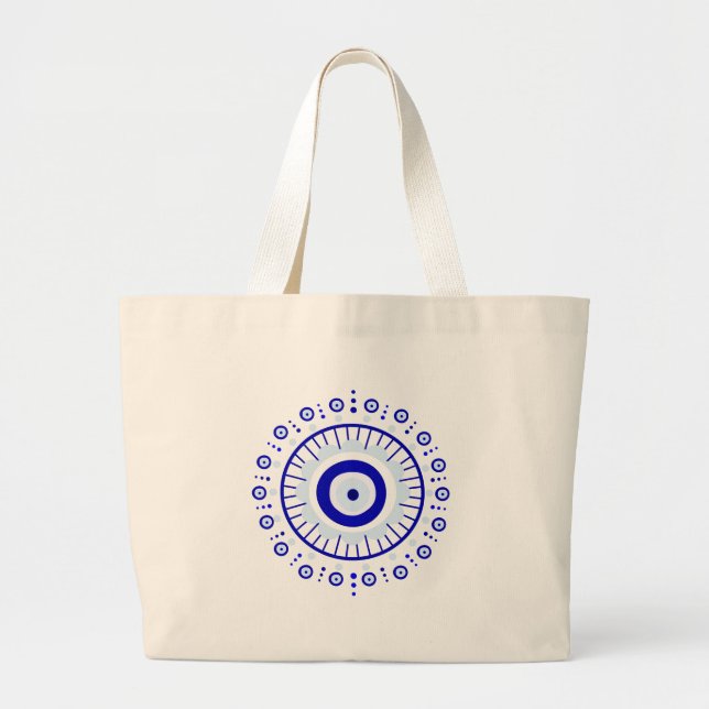 Evil Eye Burst Large Tote Bag (Front)