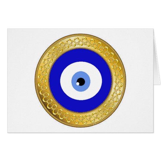 evil eye card-gold card