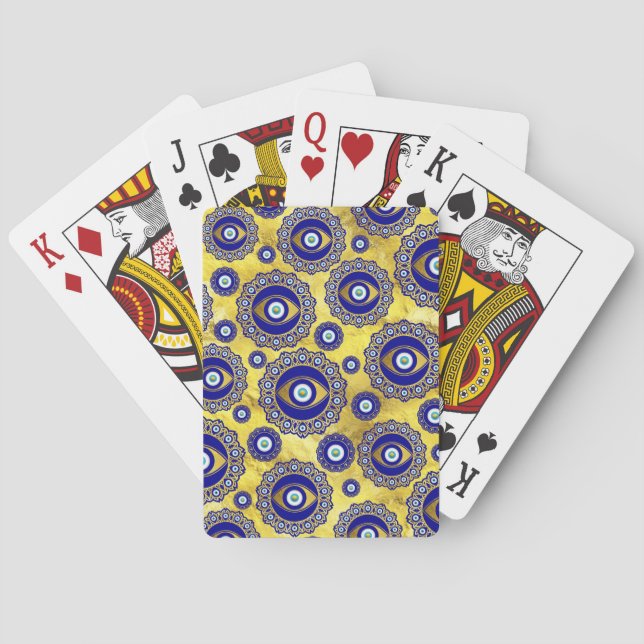 Evil Eye Charm Ornament Pattern Playing Cards (Back)