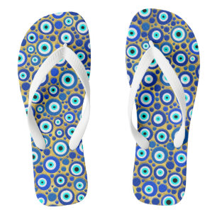 Evil Eye Charm Pattern Flip Flops