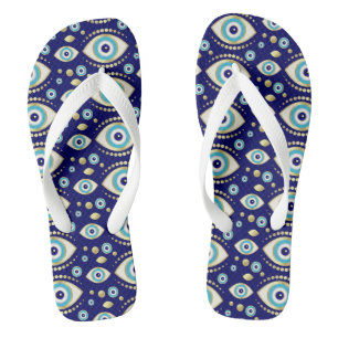 Evil Eye Charm Pattern Flip Flops