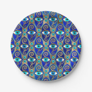 Evil Eye Charm Pattern Paper Plate
