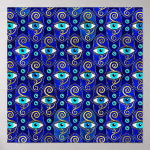 Evil Eye Charm Pattern Poster