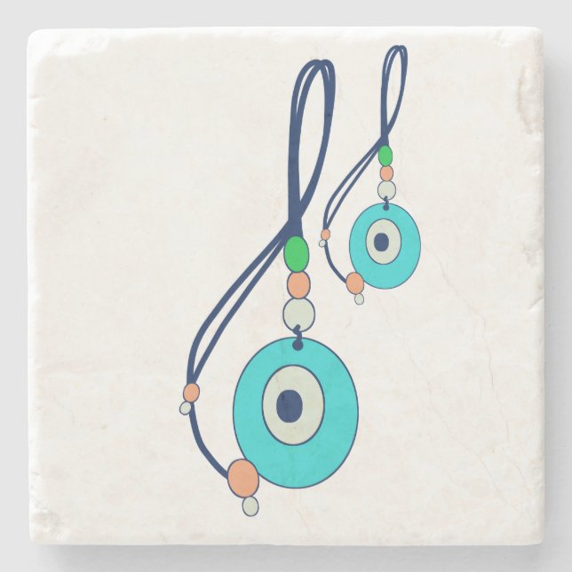 Evil Eye Charm Stone Coaster (Front)