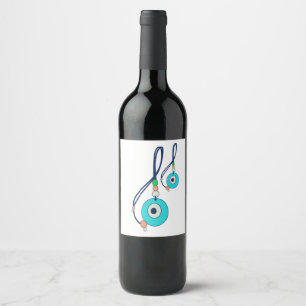 Evil Eye Charm Wine Label