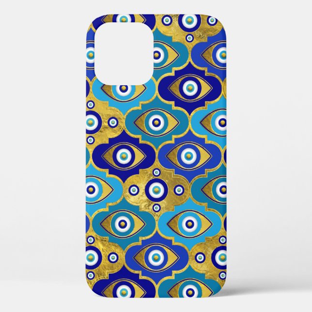Evil Eye Charms in Quatrefoil Pattern Case-Mate iPhone Case (Back)