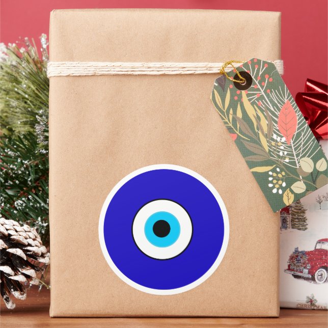 Evil Eye Classic Round Sticker (Holiday)
