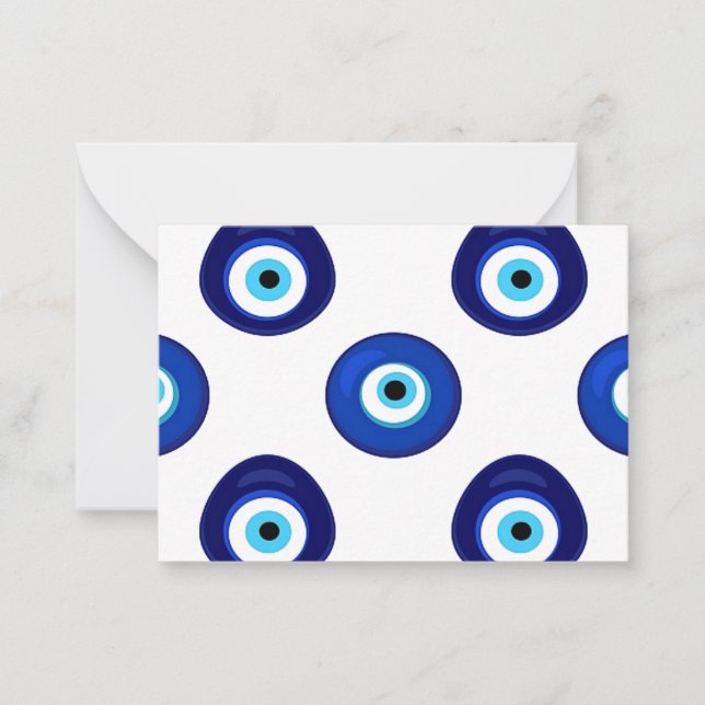 Evil Eye Design Flat Note Card w/ Quote (Front)