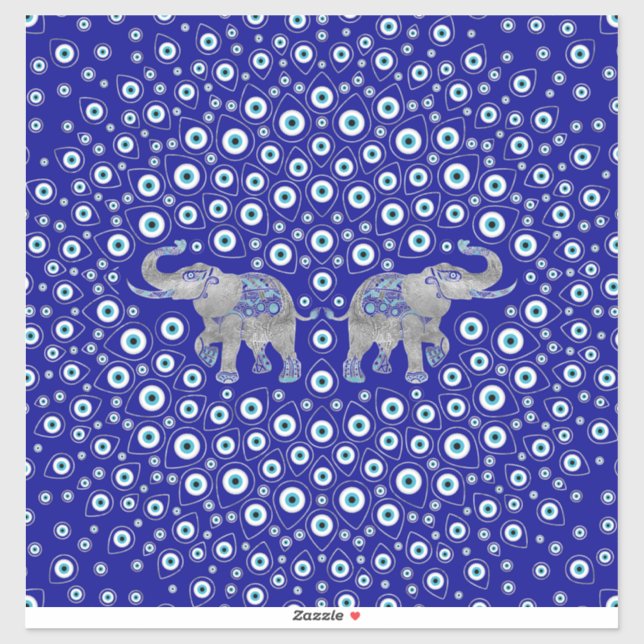 Evil Eye Elephant Good Luck Charm (Sheet)
