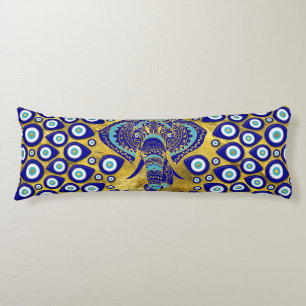 Evil Eye Elephant Mandala Ornament Body Cushion