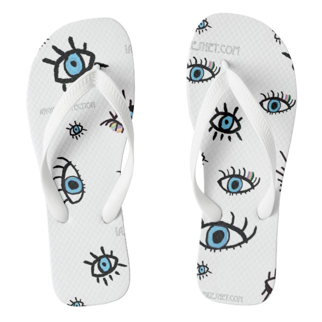 evil eye flip flops , spiritual flip flops (Footbed)