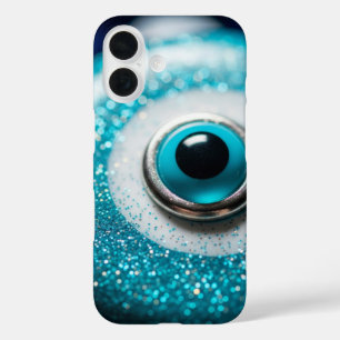 Evil Eye Glass Glitter Talisman iPhone 16 Case