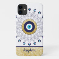 Evil Eye Gold and Blue Stylish Mandala Design