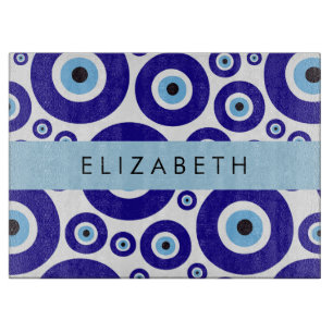 Evil Eye, Greek Eye, Turkish Eye, Mati, Your Name Cutting Board