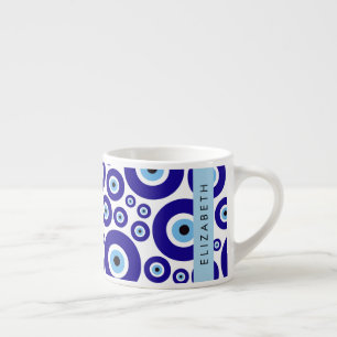 Evil Eye, Greek Eye, Turkish Eye, Mati, Your Name Espresso Cup
