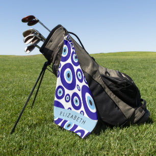 Evil Eye, Greek Eye, Turkish Eye, Mati, Your Name Golf Towel