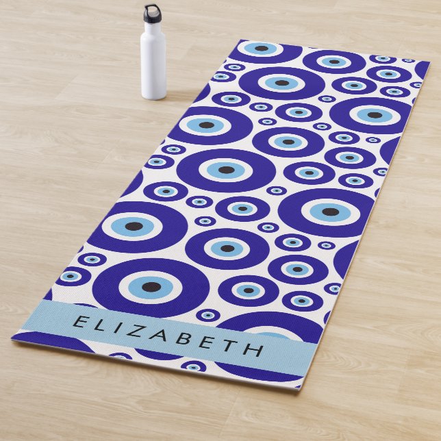 Evil Eye, Greek Eye, Turkish Eye, Mati, Your Name Yoga Mat (In Situ)