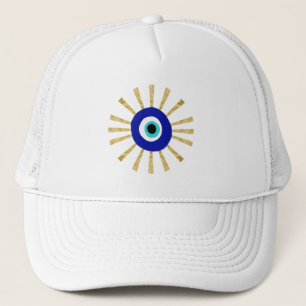 Evil Eye Greek Symbol Sunrays Trucker Hat