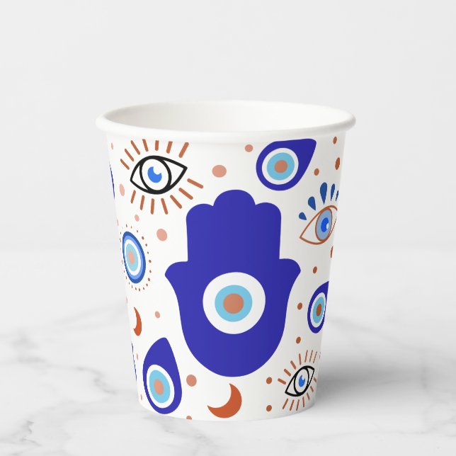 Evil Eye Halloween-Themed Paper Cups (Front)