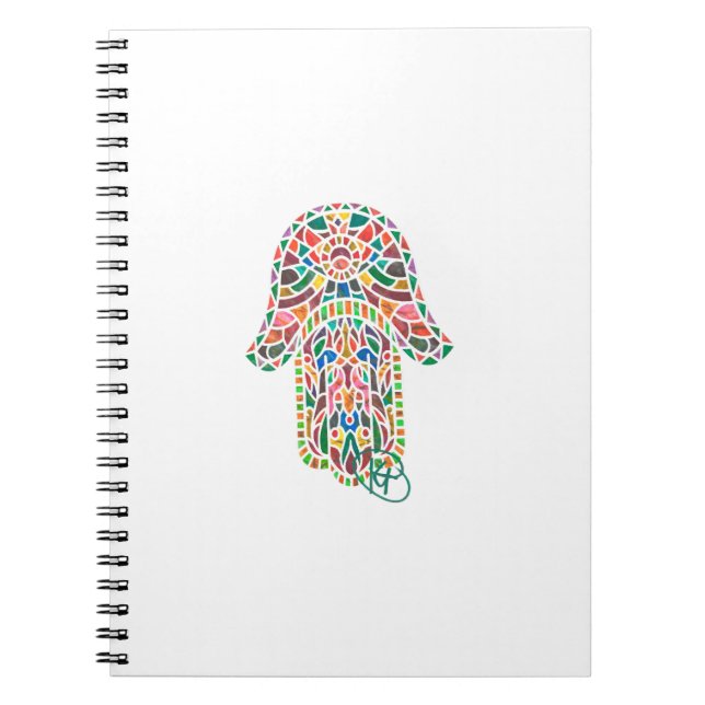 Evil Eye Hamsa Mosaic Art  Notebook (Front)