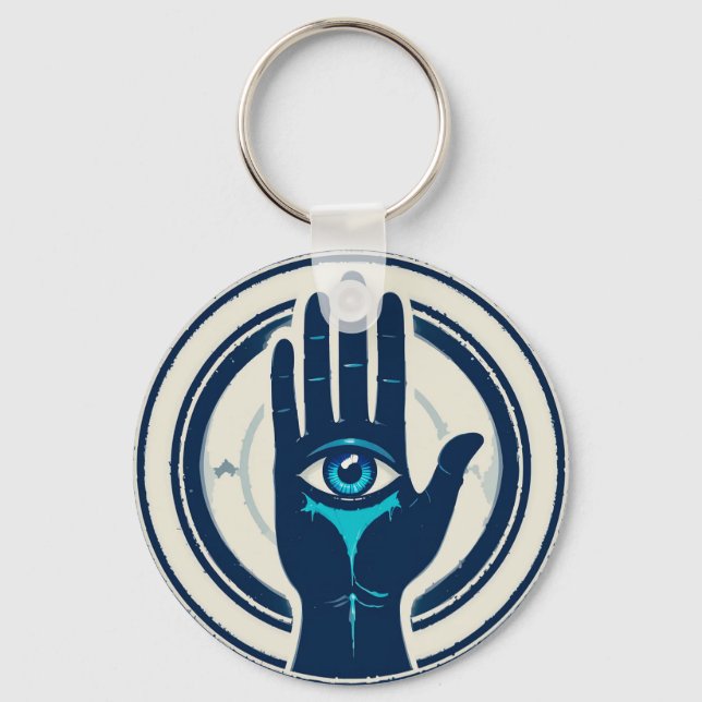 🧿 Evil Eye Hand Protection Charm Gift 🔑 Key Ring (Front)