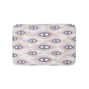 Evil Eye Happy Colourful Art Bath Mat