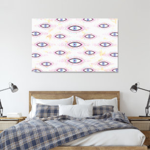 Evil Eye Happy Colourful Art Canvas Print
