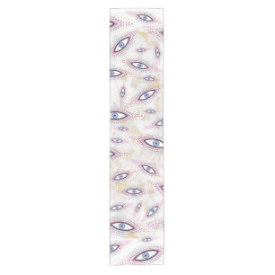 Evil Eye Happy Colourful Art Short Table Runner