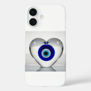 Evil Eye Heart Icon Modern Graphic Design iPhone 16 Case