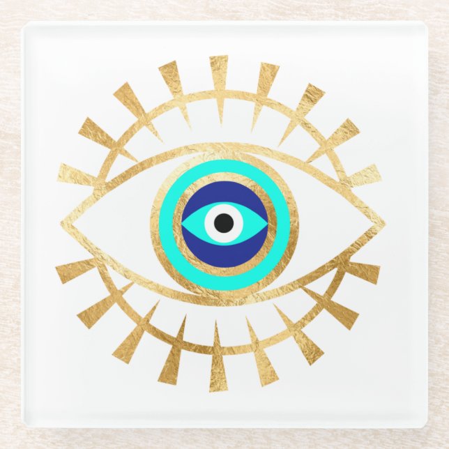 Evil Eye in Green Coaster (Front)