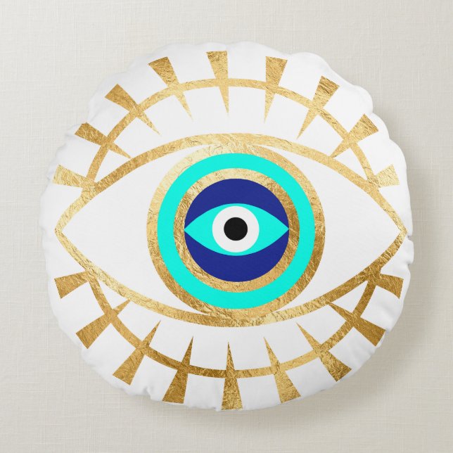 Evil Eye in Green Cushion (Front)