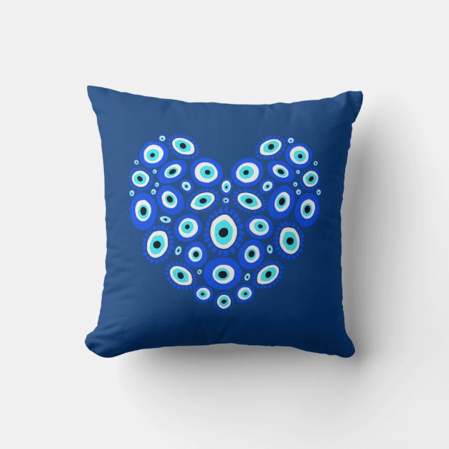 Evil Eye Love Heart Unisex Cushion (Front)