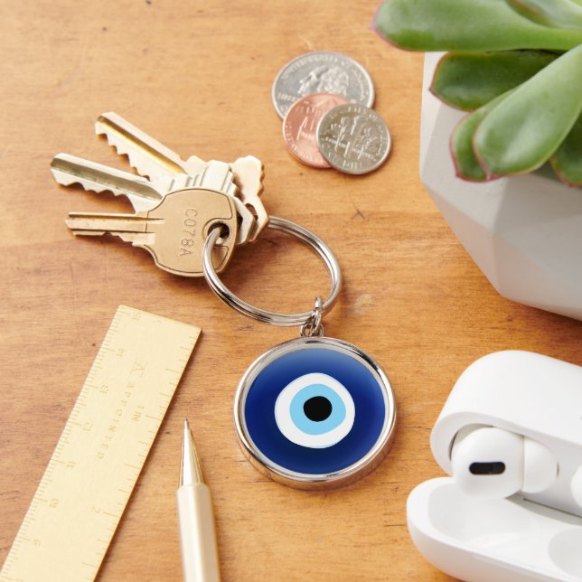 Evil Eye Mediterranean Lucky Charm Key Ring (Desk)