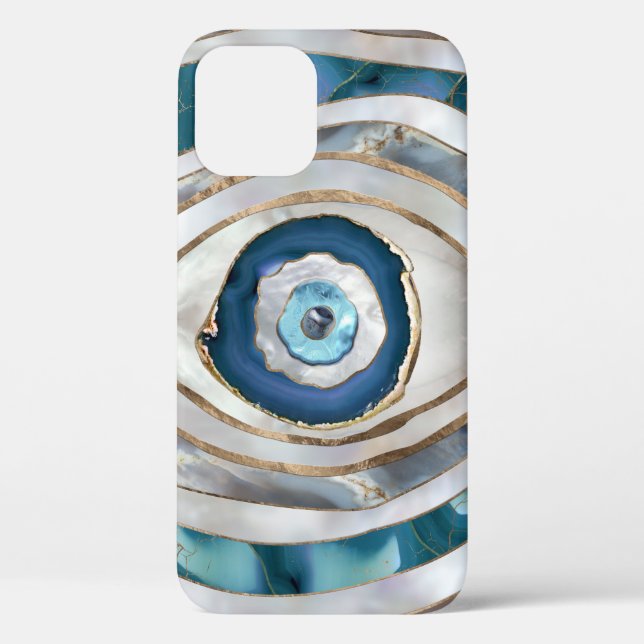 Evil Eye Mineral textures and gold Case-Mate iPhone Case (Back)