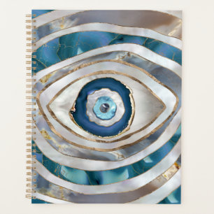 Evil Eye Mineral textures and gold Planner