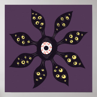 Evil Eye Monster Creepy Weird Gothic Art Poster