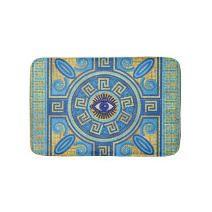 Evil Eye Mosaic Tile ornament Bath Mat