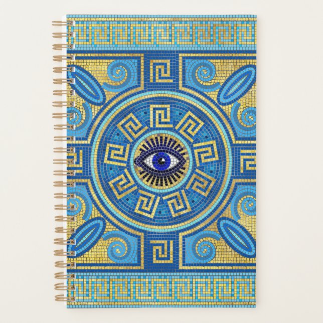 Evil Eye Mosaic Tile ornament Planner (Front)