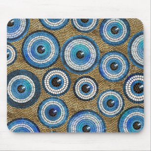 Evil Eye Mosaic Tile Pattern Mouse Mat