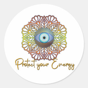 Evil Eye Mystical Celestial Third Eye Energy  Classic Round Sticker