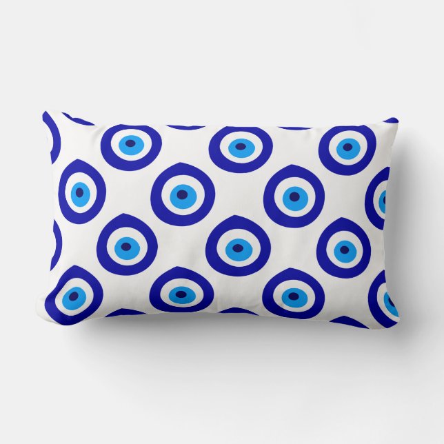 Evil Eye Nazar Amulet Symbol Pattern Lumbar Cushion (Front)