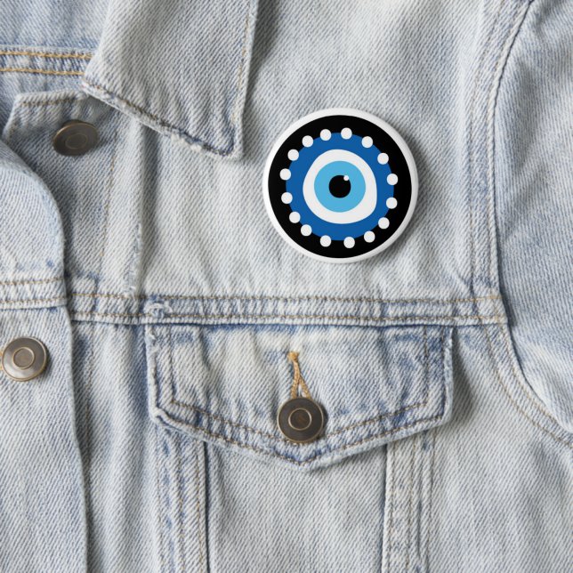 Evil Eye Nazar Amulet Talisman Protection 6 Cm Round Badge (In Situ)