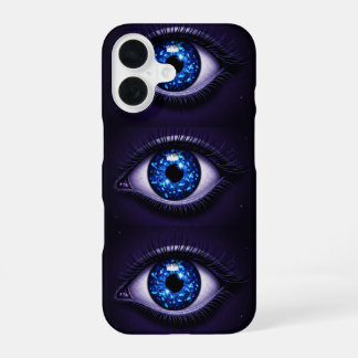 Evil Eye on Dark Glitter Canvas iPhone 16 Case