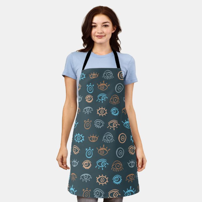 Evil Eye Pattern Apron (Worn)