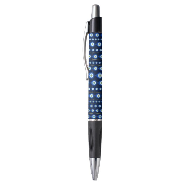 Evil Eye pattern - dark blue with golden accents (Top (Vertical))